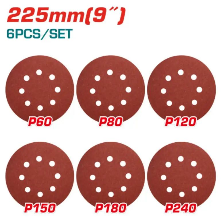 طقم ورق صنفرة 9" 6PCS/SET P40/P80/P120/P150/P180/P240   TAC732251 توتال 