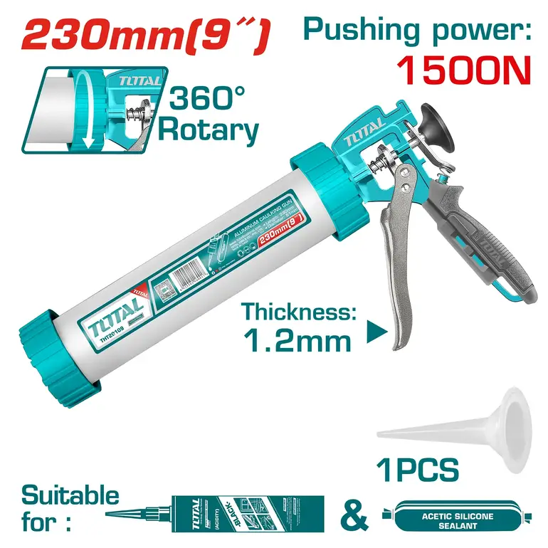 مسدس سيليكون المينيوم يدوي 9"     THT20109 توتال 