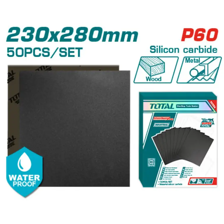 ورق صنفرة مربع 230X280mm 50PCS/SET P60   TAC006016 توتال 
