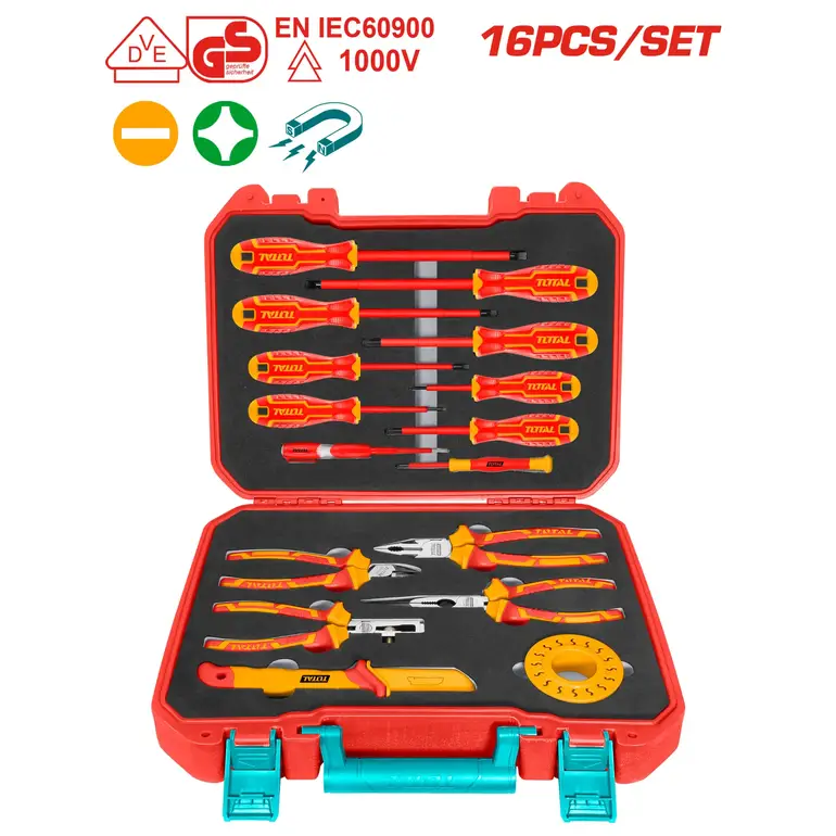 طقم عدة معزول شنطة بلاستيك  16PCS/SET    THKITH1601 توتال 