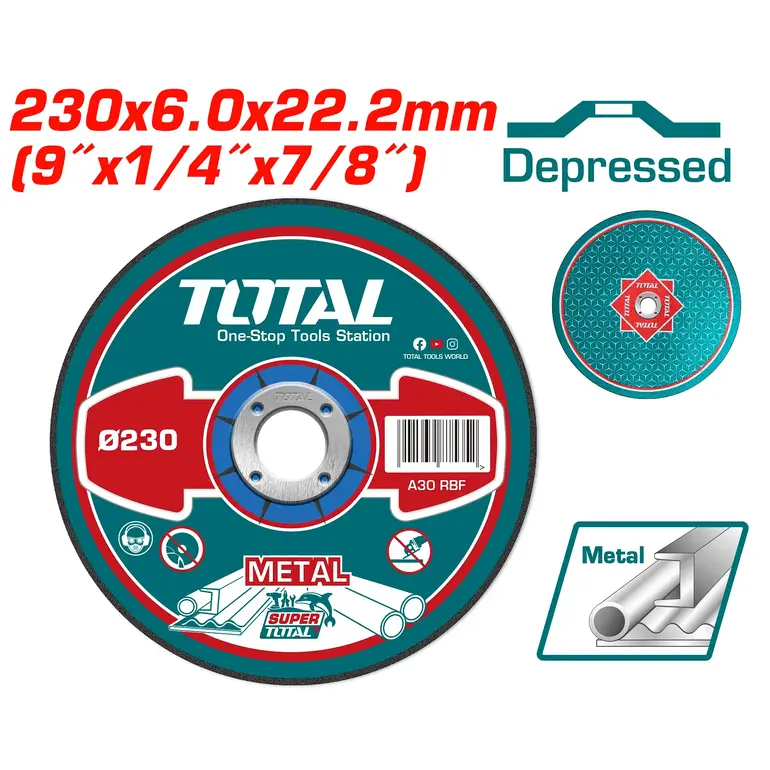 دسك جلخ حديد 9"  6.0mm   TAC2232301 توتال 