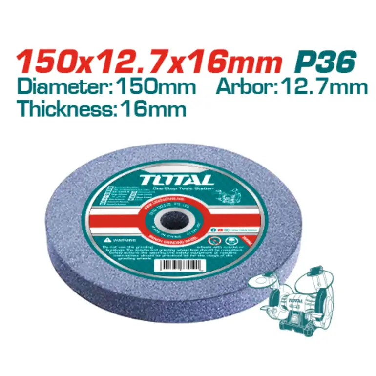 حجر ماكينة جلخ طاولة 150X12.7X16mm  P36   TAC1506023 توتال 