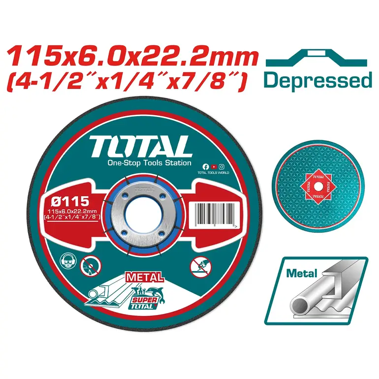 دسك جلخ حديد 4-1/2"  6.0mm   TAC2231151 توتال 