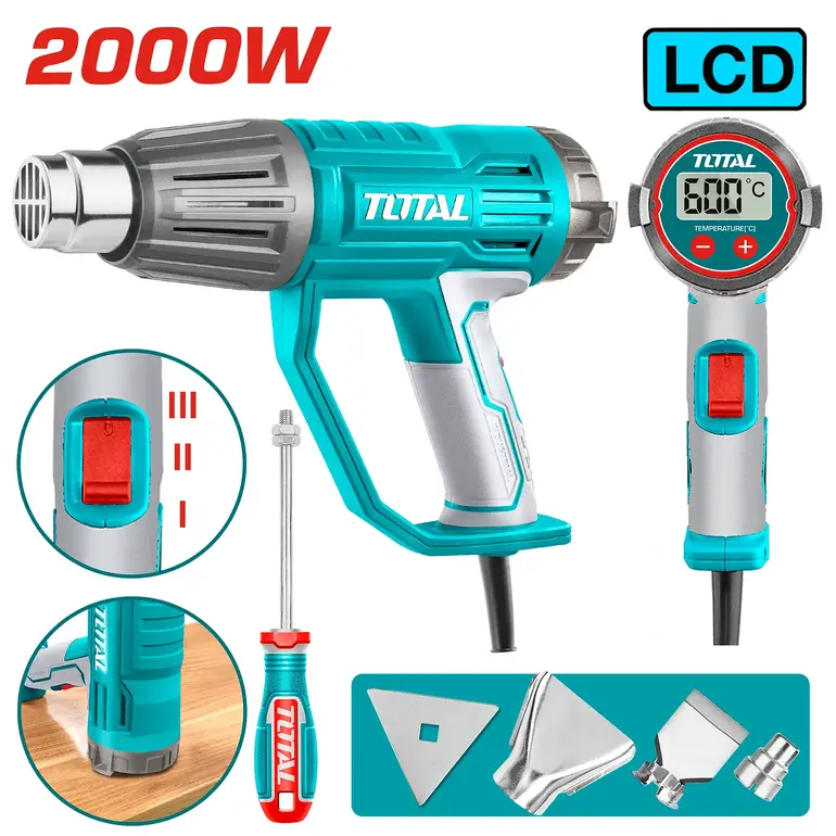 سيشوار حراري 2000W مع4 قطع اكسسوارات + سرعات+ شاشة ديجيتال    TB20056 توتال 