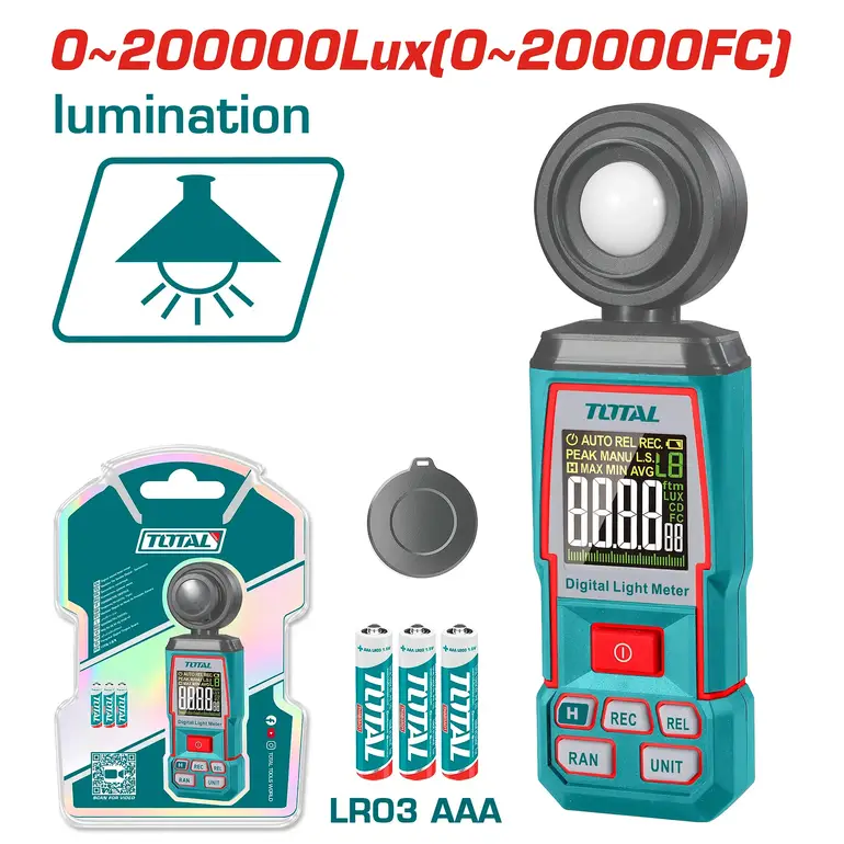جهاز مقياس شدة الضوء O~200000Lux(0~20000FC)    