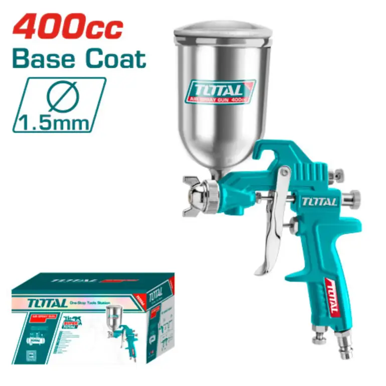 مسدس رش بويا على الهواء 400CC 1.5mm مقلوب كوب معدن   TAT10402 توتال 