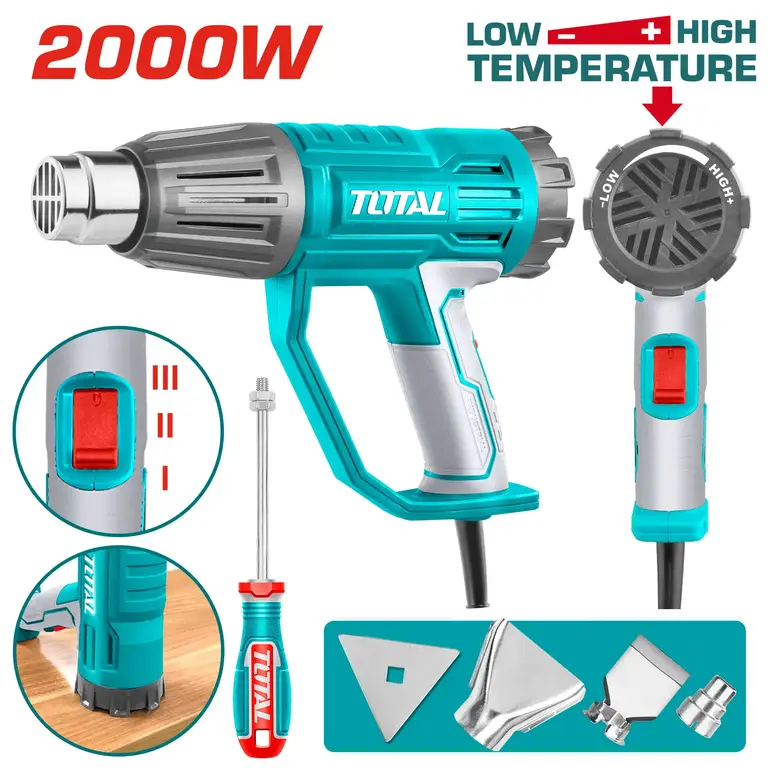 سيشوار حراري 2000W مع4 قطع اكسسوارات + سرعات    TB20045 توتال 