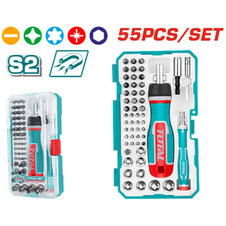طقم لقم مفك براغي  55PCS/SET    TACSD30556 توتال 