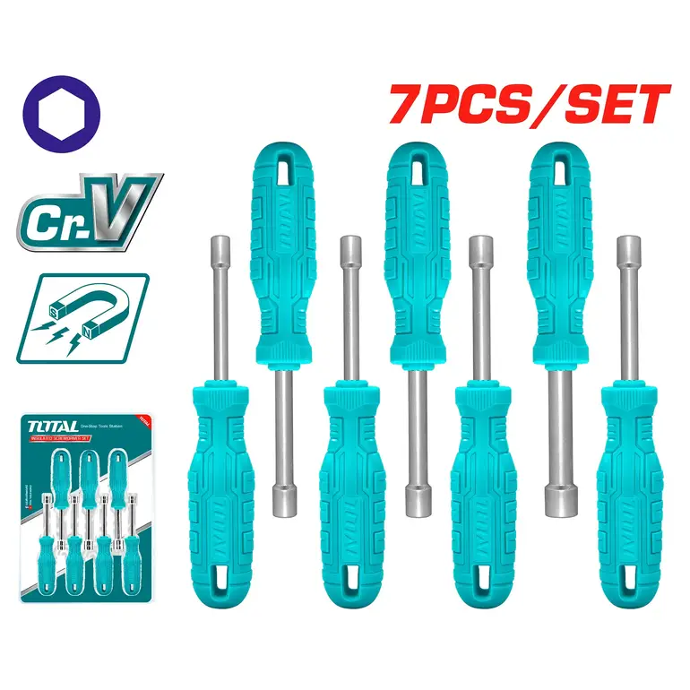 طقم مفك راس حبة 7قطع  7PCS/SET    TNSS0701 توتال 
