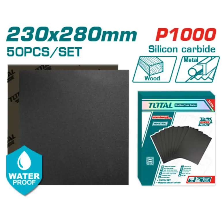 ورق صنفرة مربع 230X280mm 50PCS/SET P1000   TAC100016 توتال 