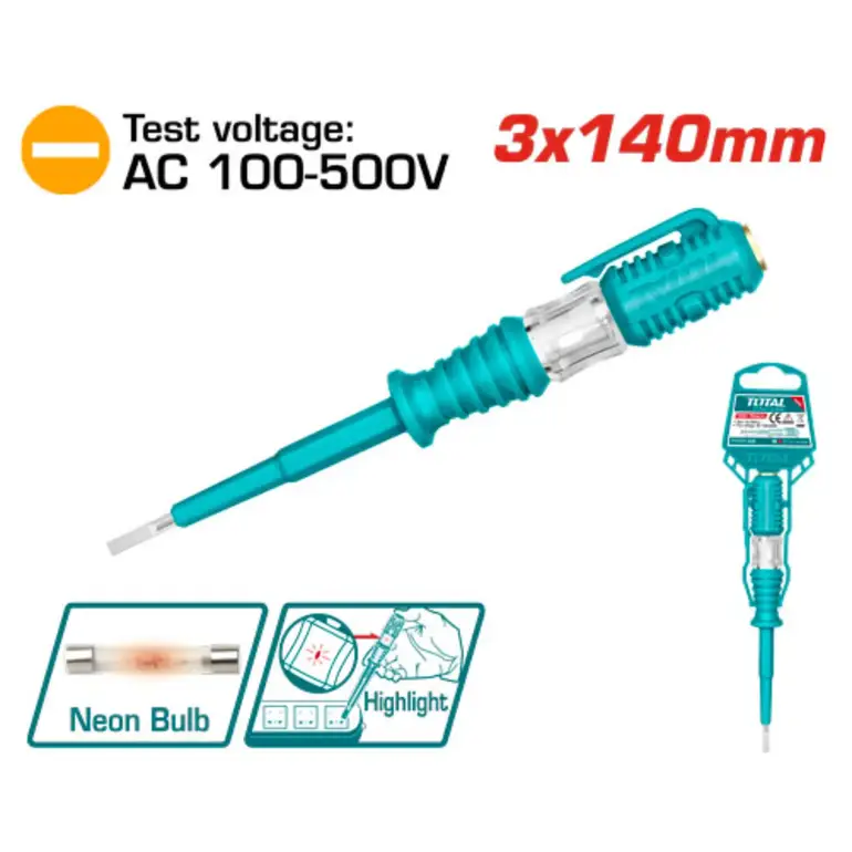 مفك تيستر فاحص صغير 3X140mm     THT291408 توتال 