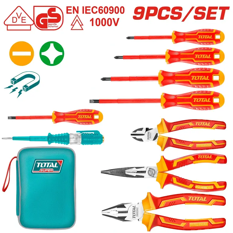 طقم عدة كهربائي بشنطة  9PCS/SET   