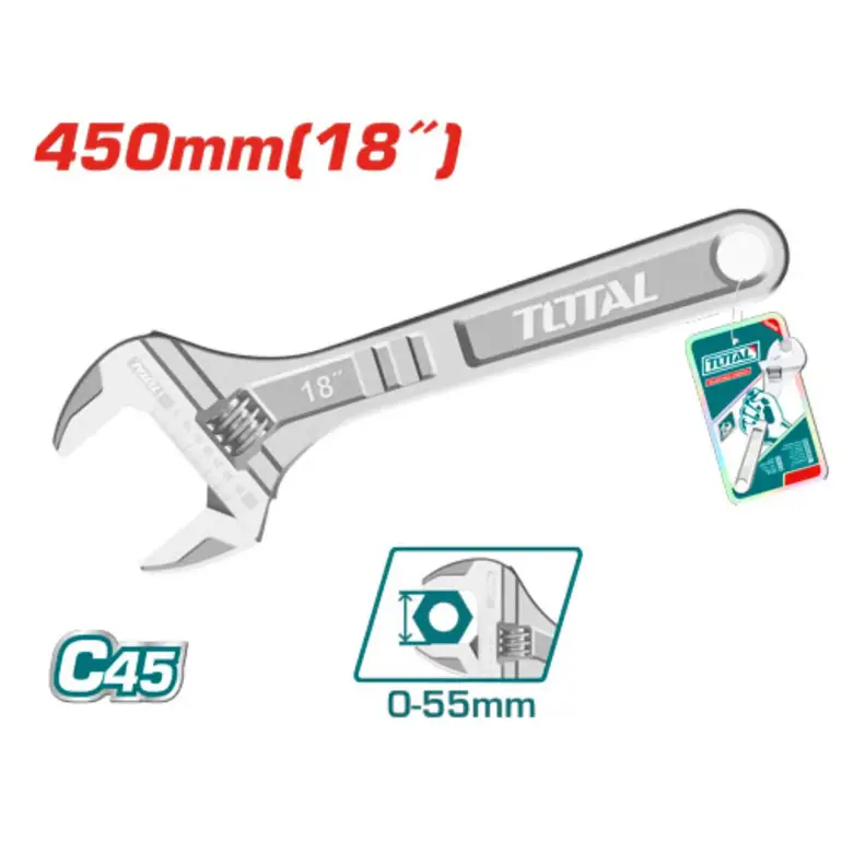 مفتاح اسبانة يد كروم 18"     THT1010183 توتال 