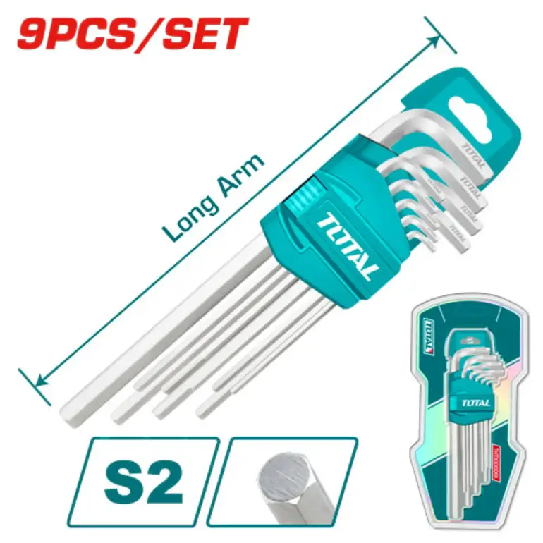 طقم مفاتيح النكي  9PCS/SET مسدس قصير   THT106191 توتال 