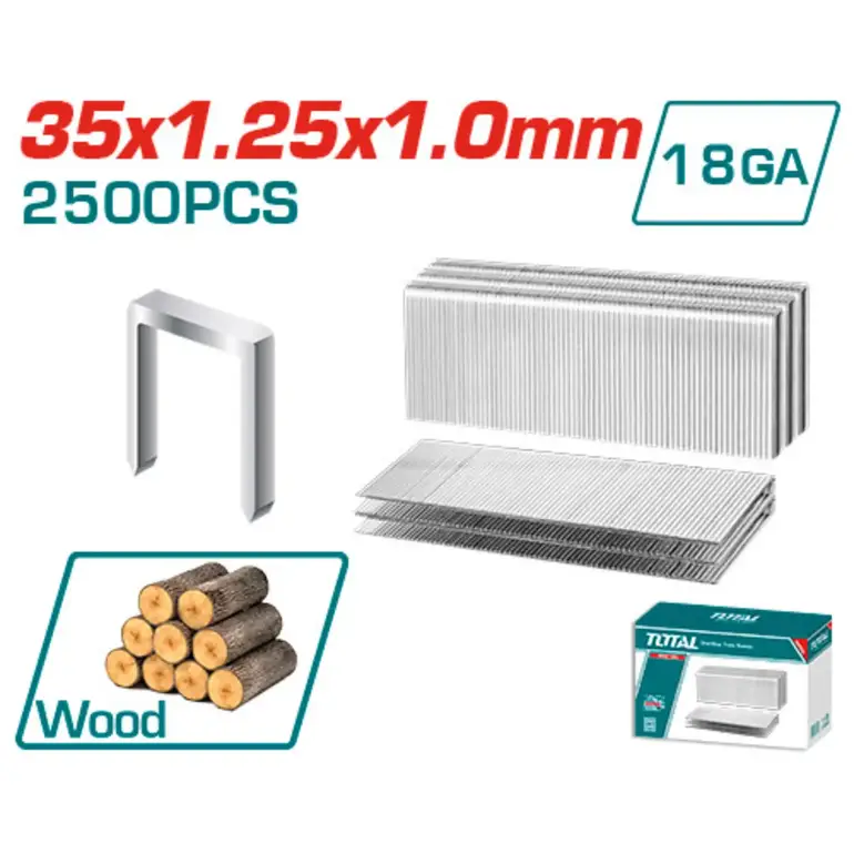 مسامير دباسة  U35 2500PCS خشب   TAC918352 توتال 