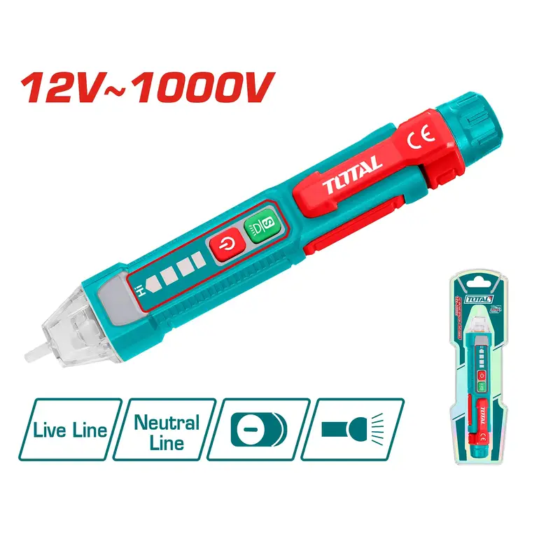 فاحص جهد الكهرباء 12V~1000AC     THT100091 توتال 