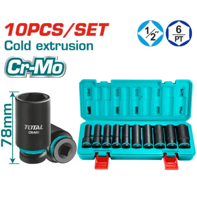  طقم حبوب طويل 1/2" 10PCS/SET    THKISD12102L توتال 