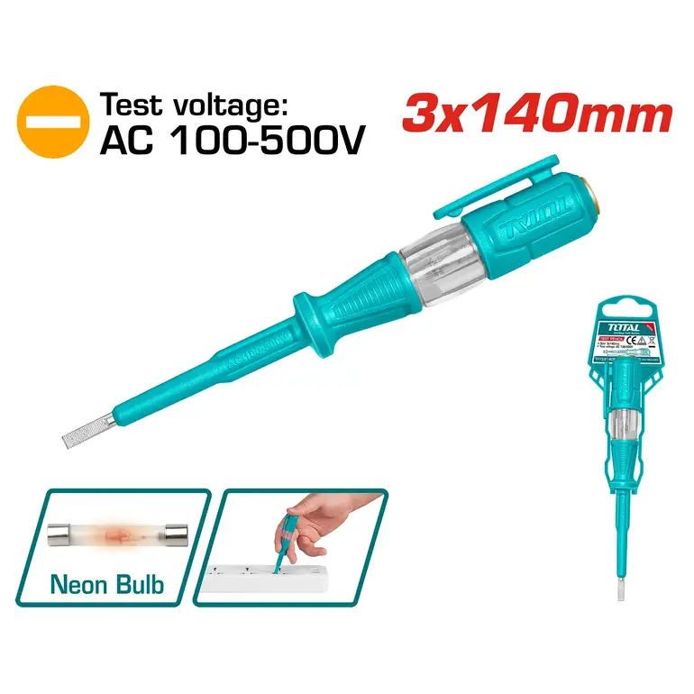 مفك تيستر فاحص صغير 3X140mm     THT291408 توتال 