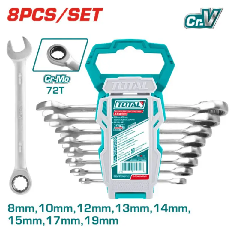 طقم مفتاح مشترك اتوماتيك  8PCS/SET    THT102RK086 توتال 