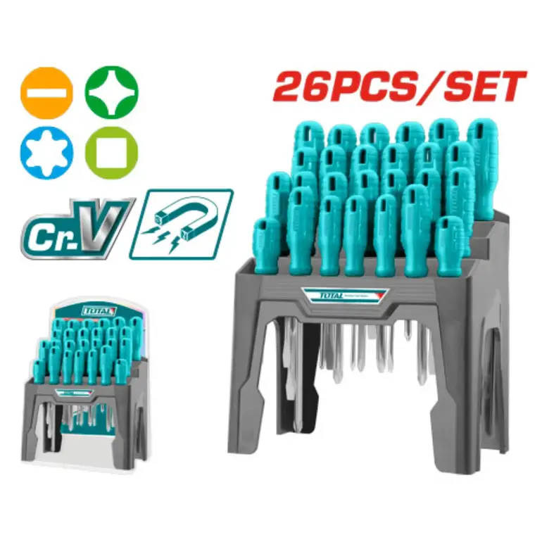 مجموعة مفكات على استاند  26PCS/SET    THTDC252601 توتال 