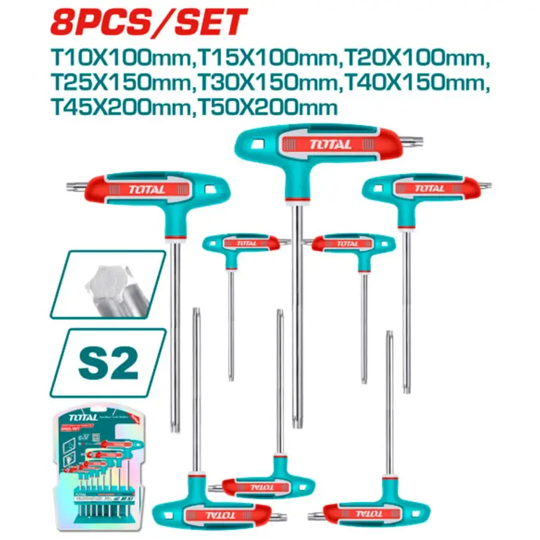 طقم  مفاتيح النكي T نجمة على كرت  8PCS/SET    THHW80836 توتال 