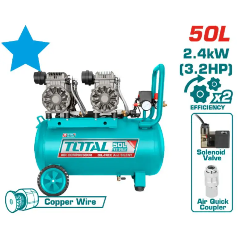 ضاغط هواء 50L 3.2HP محركين صامت  TCS2240508-85 توتال 