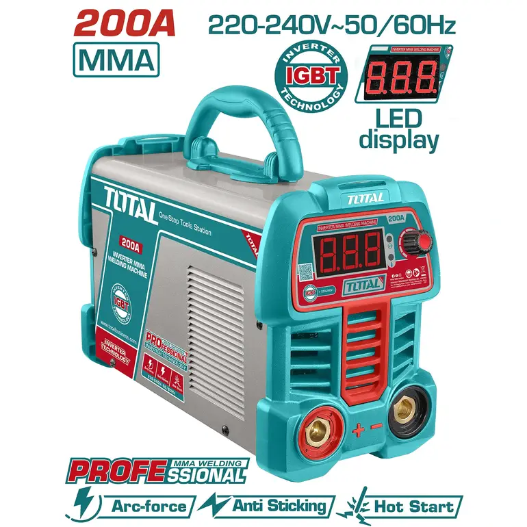 ماكينة لحام انفرتر 200A MMA الكترونية   TW220069 توتال 