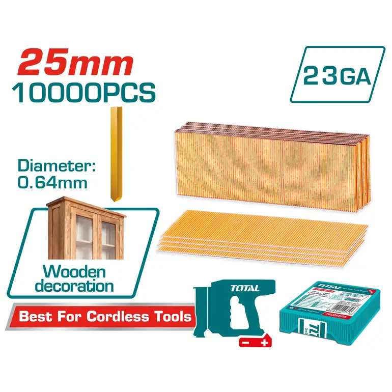 مسامير دباسة  25mm     TAC06825 توتال 