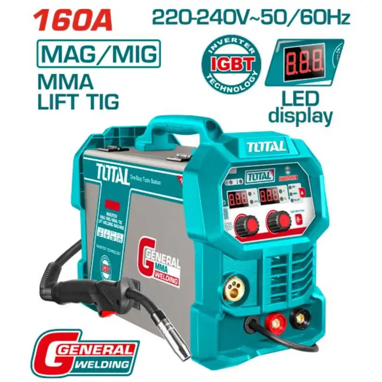 ماكينة لحام انفرتر 160A MAG/MIG/MMA/TIG Lift    TMGT16058 توتال 