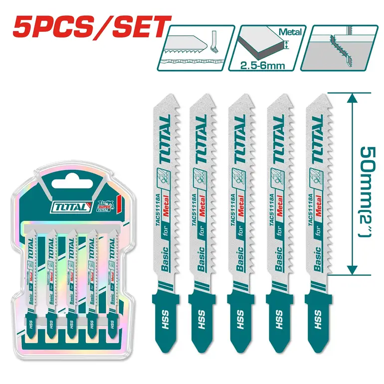 طقم ريش منشار اركت 50mm 5PCS/SET  حديد  TAC51118A توتال 