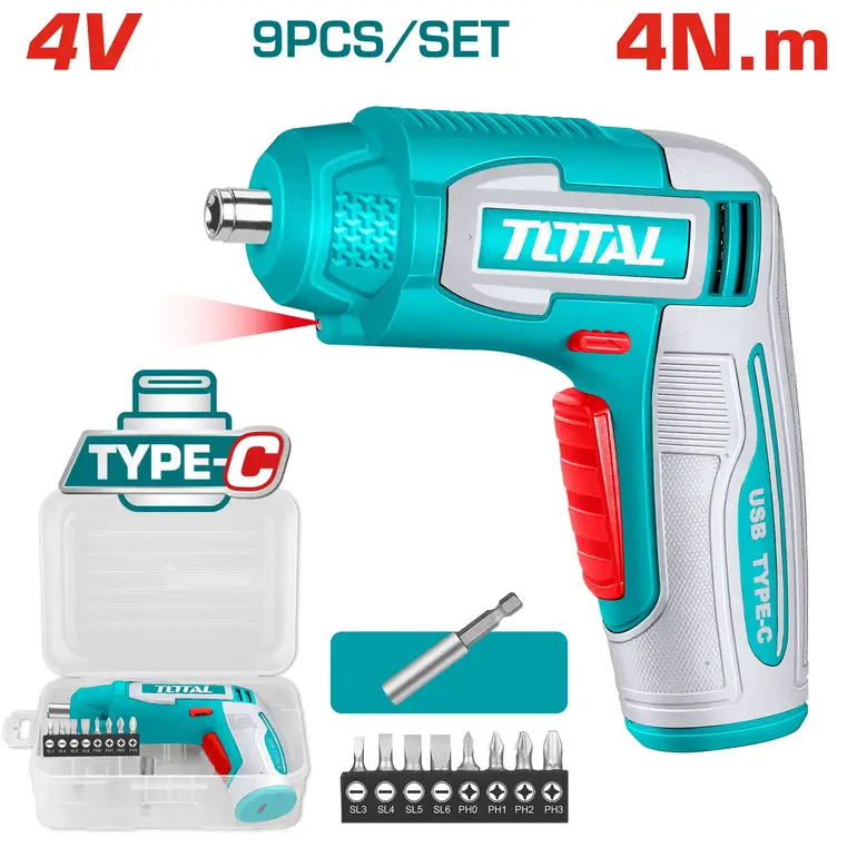 مفك شد على بطارية 4V 9PCS/SET    TSDLI0458 توتال 