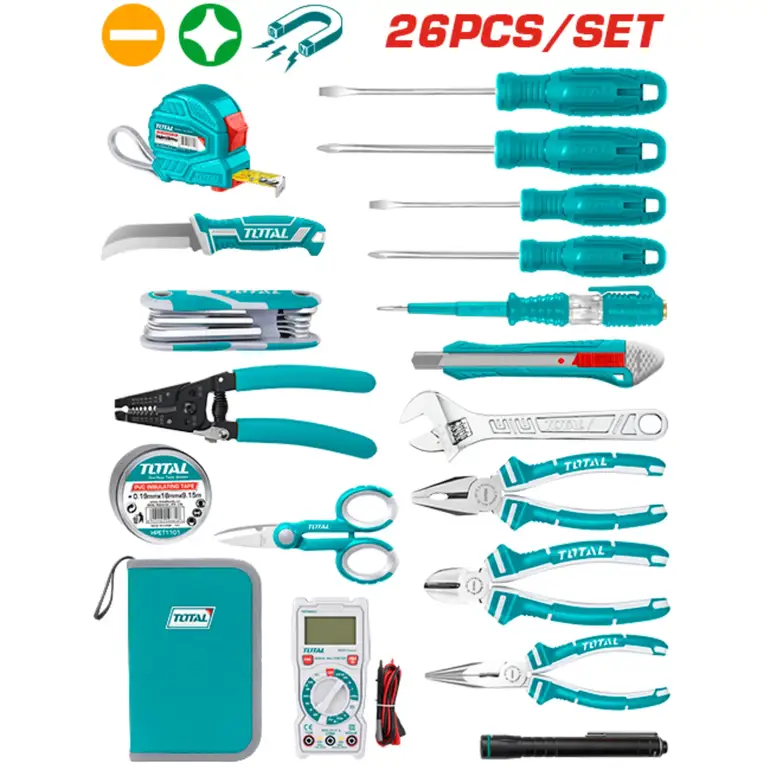 طقم عدة يدوي شنطة قماش  26PCS/SET    TKETS0261 توتال 