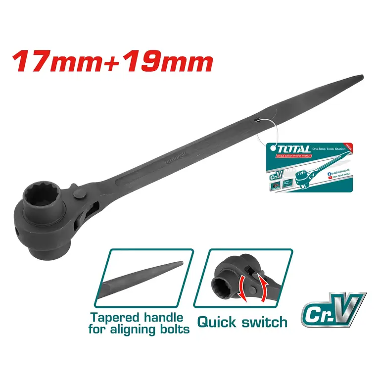 مفتاح سقالة 17mm+19mm     THTRSW17191 توتال 