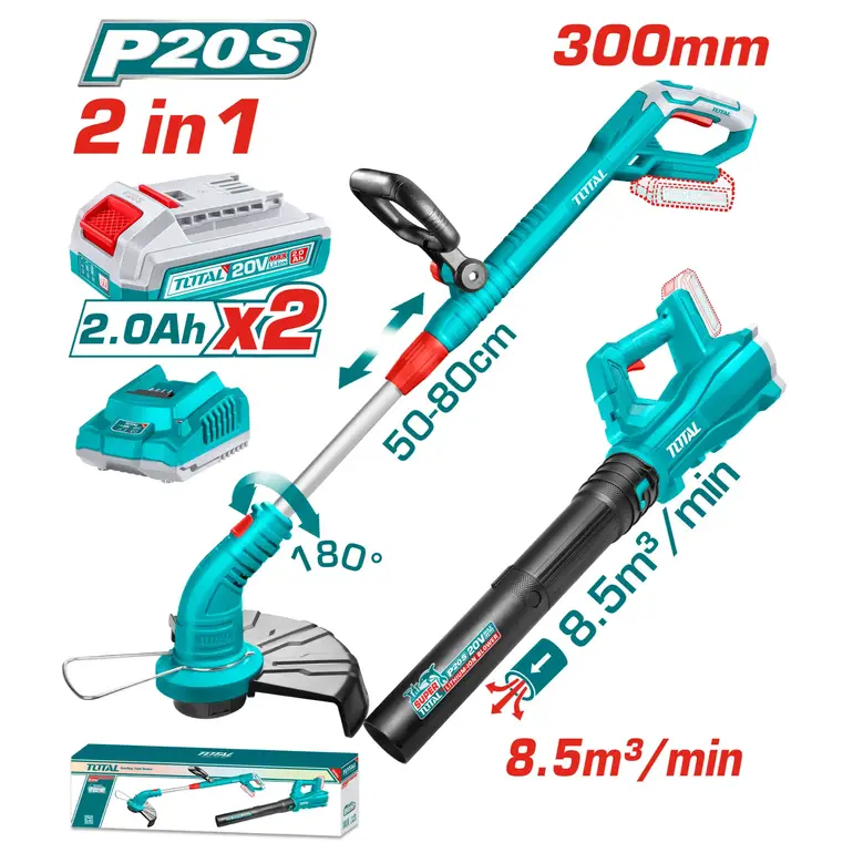 مجموعة لطاشة عشب مع نفاخ هواء كبير على بطارية 20V 2-IN-1    TOSLI23024 توتال 