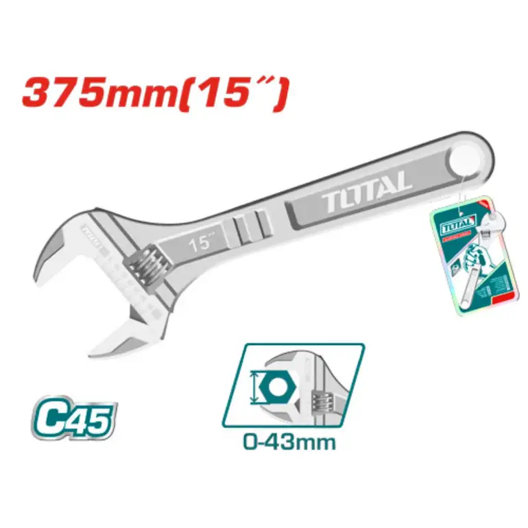 مفتاح اسبانة يد كروم 15"     THT1010153 توتال 