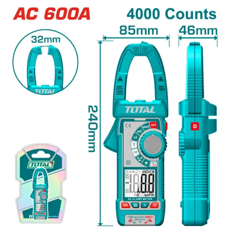 كلامب ميتر ديجيتال AC 600A     TMT766001 توتال 