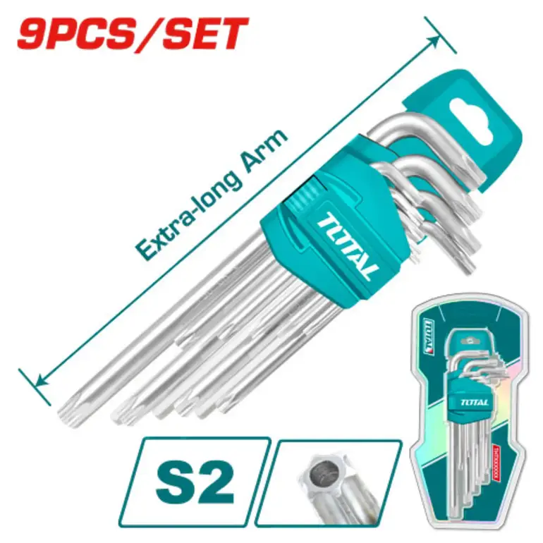 طقم مفاتيح النكي  9PCS/SET نجمة قصير   THT106391 توتال 
