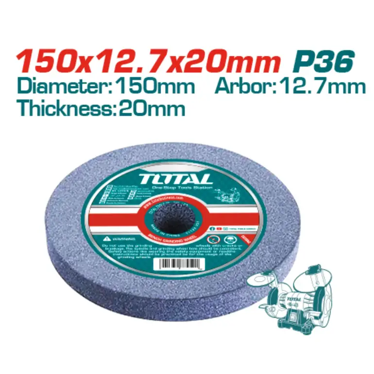 حجر ماكينة جلخ طاولة 150X12.7X20mm  P36   TAC1506026 توتال 