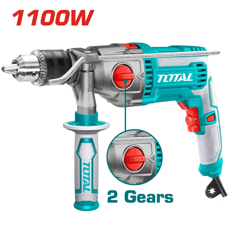 دريل رجاج 1100W 16mm راس كروم   TG211166 توتال 