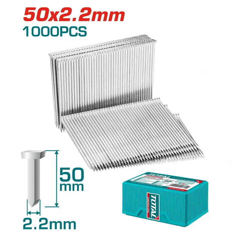 مسامير دباسة 50mm 1000PCS فولاذ   TAC918503 توتال 