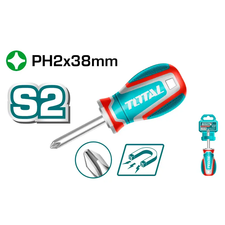 مفك براغي يد ربر نوع اول PH2X38mm  مصالب  