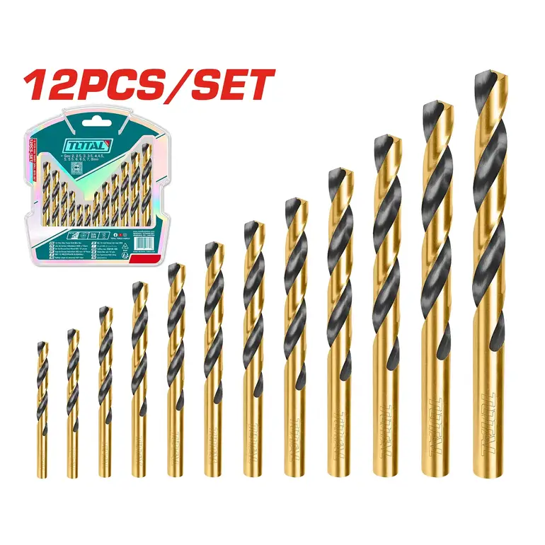 طقم ريشة دريل  12PCS/SET حديد   TACSD0125 توتال 