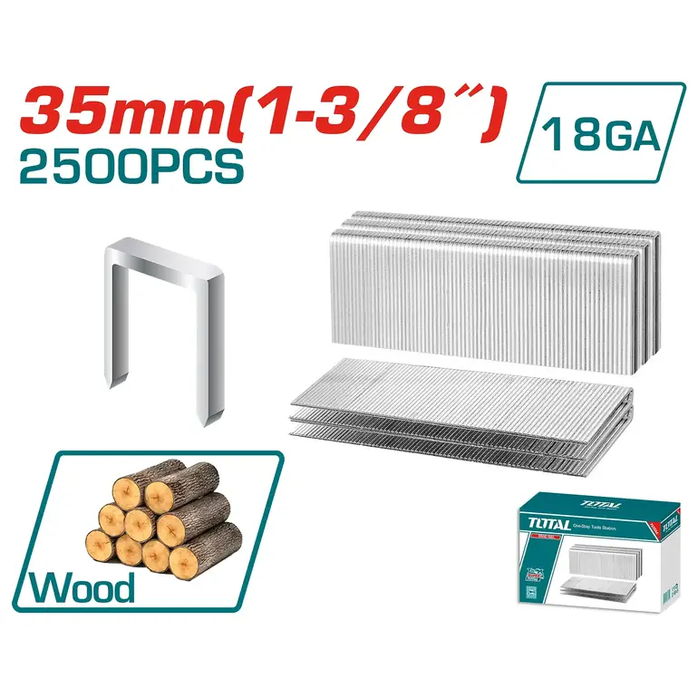 مسامير دباسة  U35 2500PCS خشب   TAC918352 توتال 