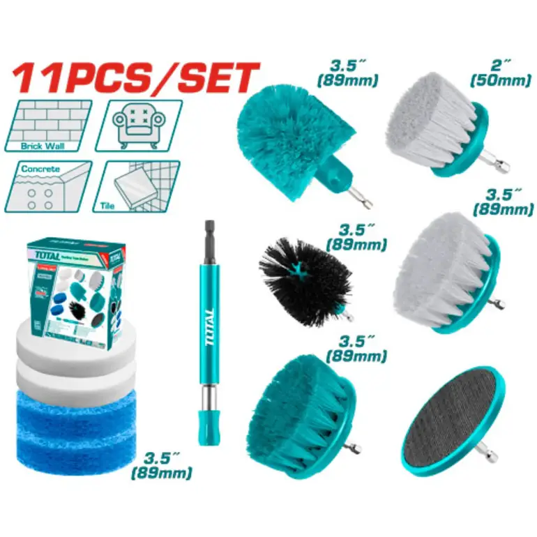 طقم فراشي تنظيف  11PCS/SET    TACB1101 توتال 