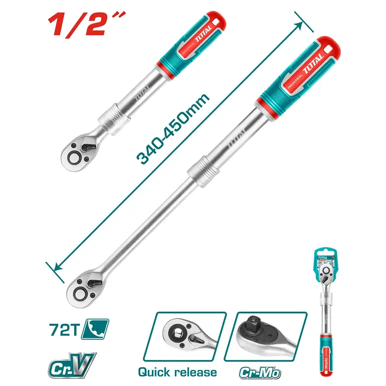 يد اتوماتيك يد ربر يد طويل 1/2"     THT106128L توتال 