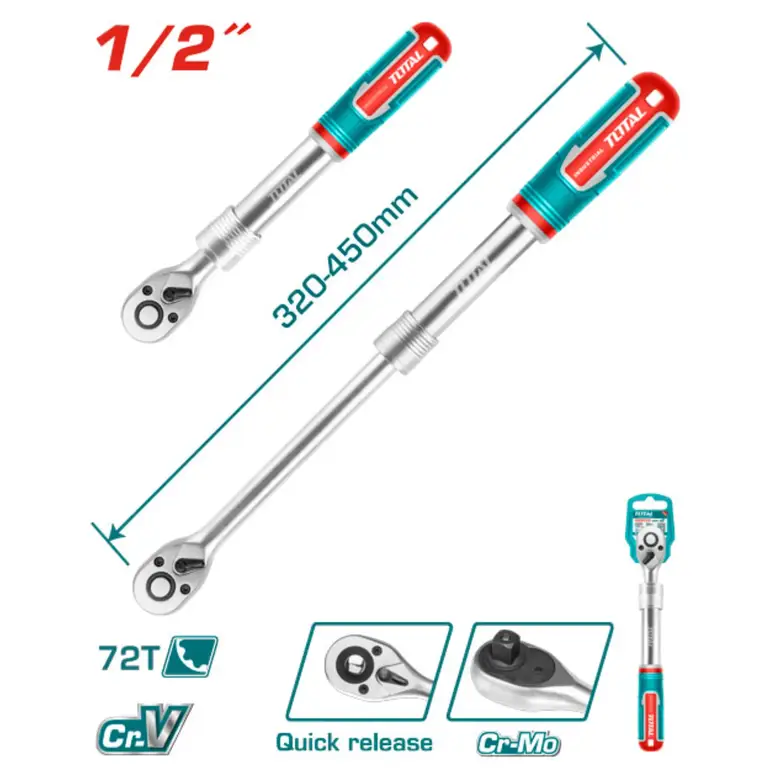 يد اتوماتيك يد ربر يد طويل 1/2"     THT106128L توتال 