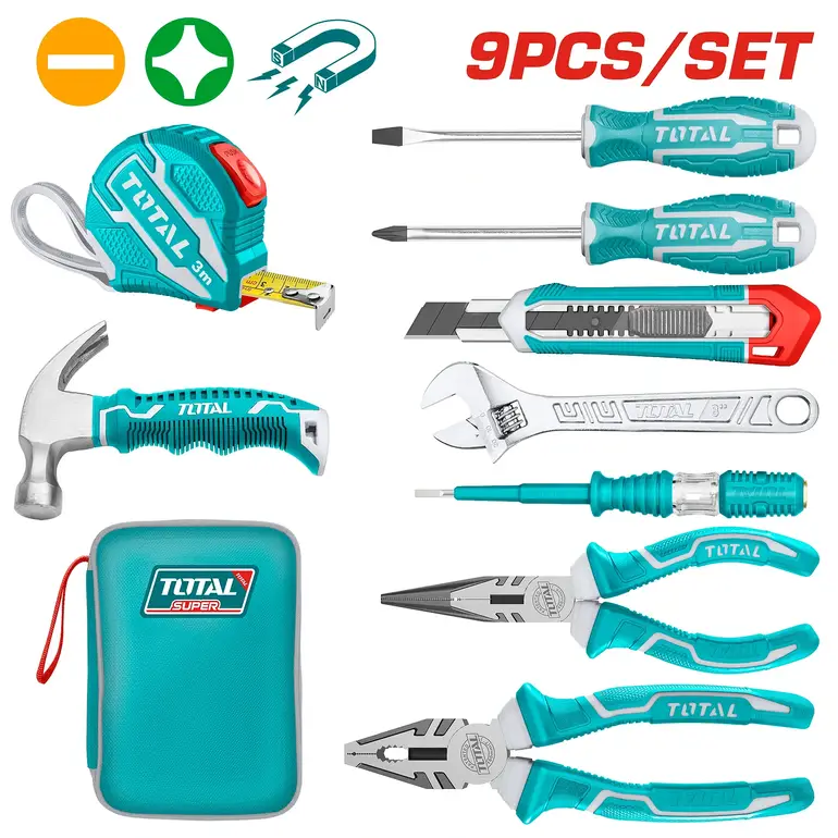 طقم عدة شنطة قماش  9PCS/SET    THKTHP90097 توتال 