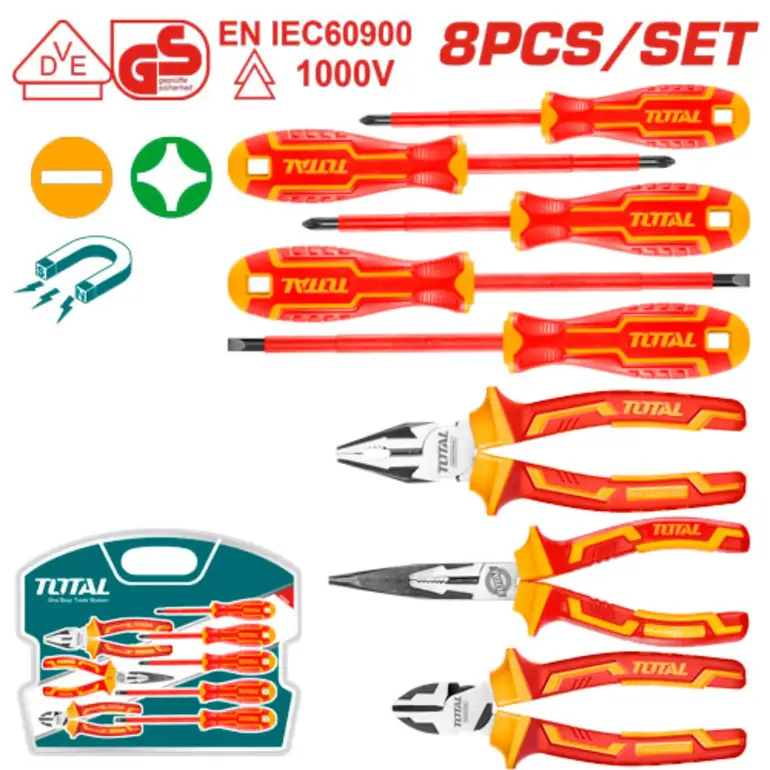 طقم عدة كهربائي على كرت  8PCS/SET    THKIST3082 توتال 
