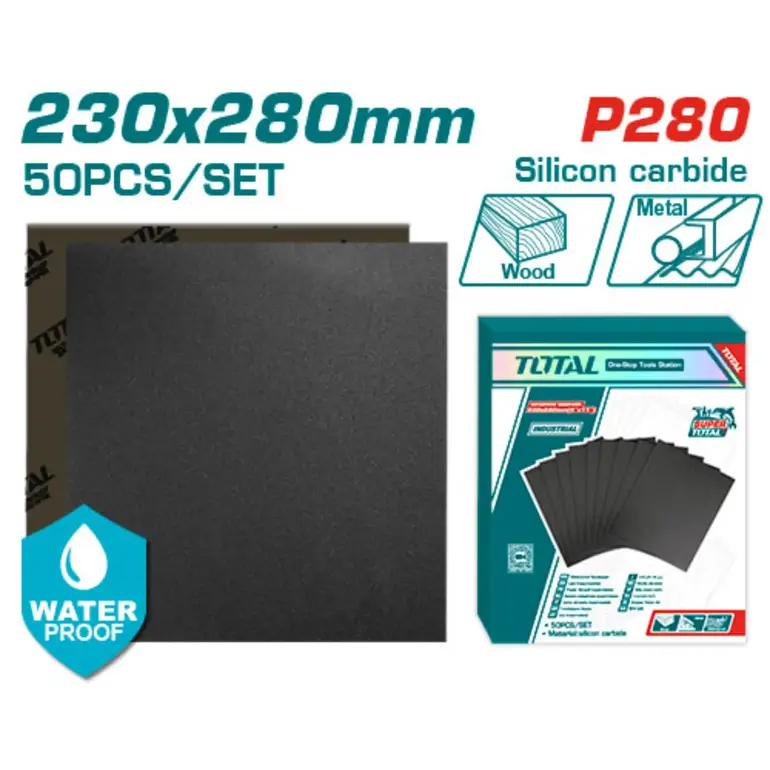 ورق صنفرة مربع 230X280mm 50PCS/SET P280   TAC028016 توتال 