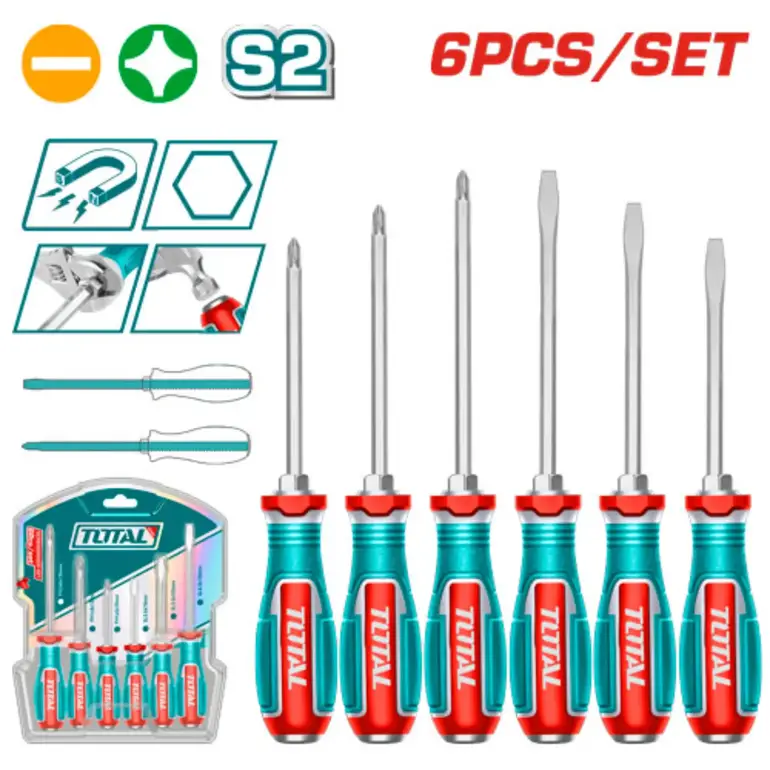 طقم مفكات براغي طرق  6PCS/SET عادي / مصالب   TGTST0606 توتال 